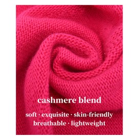 jaxmonoy Cashmere Beanie Hat Knit Slouchy Beanies for Women Winter Soft Warm Ladies Wool Knitted Beanies Cap - Rose