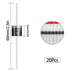 FOXTIP 20-Pack 15SQ045 Schottky Barrier Rectifier Diodes, 15A 45V, R-6 Axial Lead, Bypass and Blocking Diodes for Solar Panel Applications