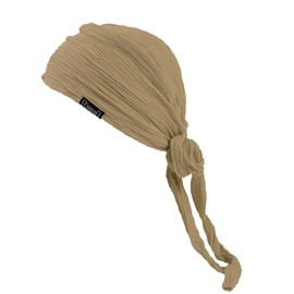 Charm, Turban Watch, One Size Fits Most, Beige, Shirring, Medical Hat, Bandana