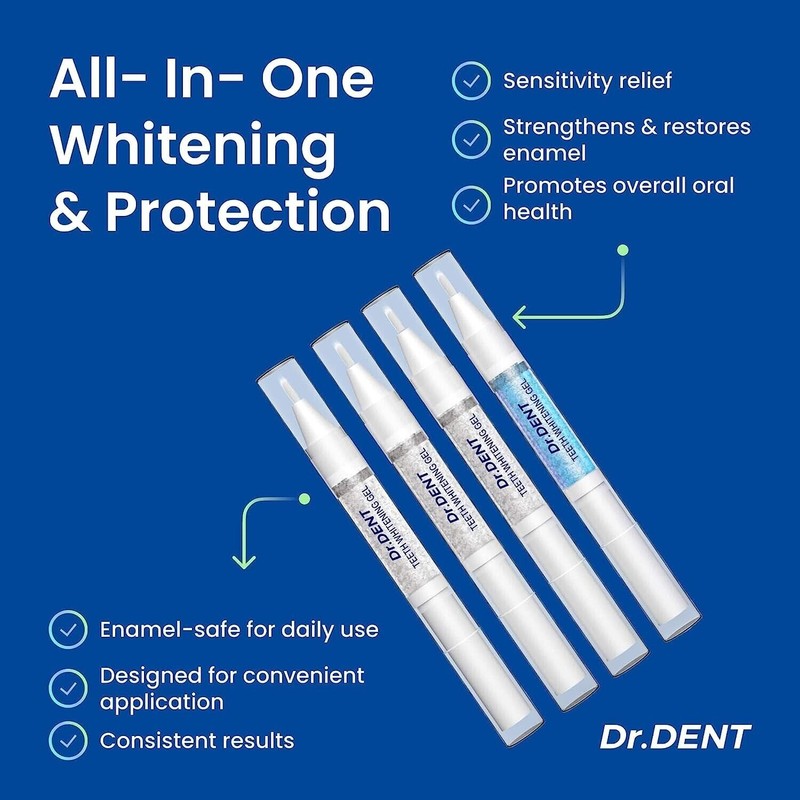 DrDent Professional LED Gel Pen Teeth Whitening Sensitive Formula 30+