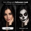 Halloween Make-Up Set Black White Theatre Makeup Sticks with Sponge