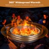 Raynesys 48 Inch Round Galvanized Fire Pit Ring, Silver Round