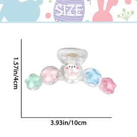 Easter Hair Clips for Women Cute Bunny Claw Clips Rabbit Star Charm Glitter Strong Hold Spring Hair Barrettes for Styling Accessories Cute Clamp for Women 1Pcs