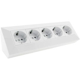 ChiliTec Socket Block Corner Socket 5-Way Protective Contact Socket Assembly Base White