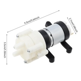 ZVKV Mini Water Pump DC 12V Diaphragm Self Priming Pump for Aquariums Fish Tank/Tea Machine, R385 Water Pump with PVC bracket (12V)