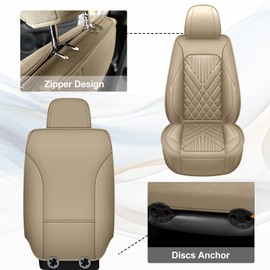 TTX LIGHTING Car Seat Covers for Toyota Corolla Cross 2022-2025 Waterproof Faux Leather Seat Cover Automotive Seat Protectors 2 Front Seats (Beige)