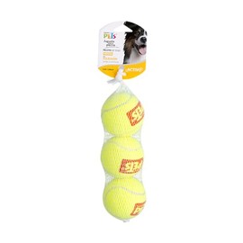 Fancy Pets Juguete Pelota Tamaño Mediana de Tenis Bicolor con Squeaker para Perro con 3 Piezas