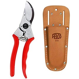 Felco 2 Bypass Pruner and Leather Holster (Bundle, 2 Items)