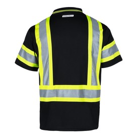 JORESTECH Polo Shirt with Reflective Tape and High Vis Contrasting Strips Class 1 Type O Black