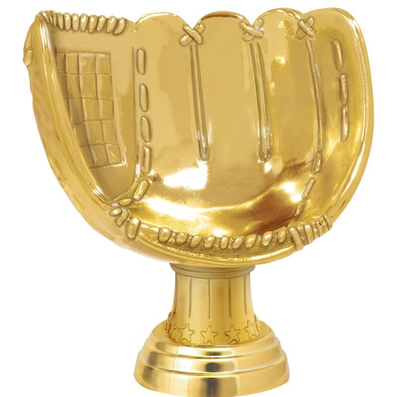 6.5" Baseball Glove Award On Round Trophy Base