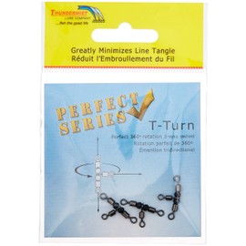 Thundermist Lure Company T-Turn - Equipo Giratorio de 3 vías de 35 Libras sin enredos, pequeño, níquel Negro