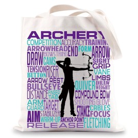 BWWKTOP Archer Canvas Tote Bag Archery Lovers Gifts Archer Shoulder Bag Archer Bow And Arrow Gifts, Archery, One Size