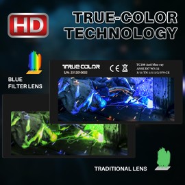 Auto Darkening Welding Lens Shade 11, 2x4 1/4 Gold Welding Lens, Solar Welding Lens Shade 11, True Color Auto Darkening Welding Lens, HD Blue Light Filtering Lens, Fits Most Welding Hoods