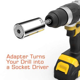 Universal Socket, Self-adjusting Socket Fits Standard 1/4'' - 3/4'' Metric 7mm-19mm, Adapter Sockets for Wrench Ratchet & Power Drill, Tools Gifts for Men Him Husband Dad Father DIY Handyman Women