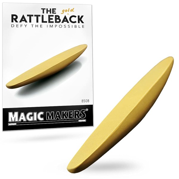 Magic Makers Metal Rattleback Flat Gold Edition - Physics Toy Spinning Top