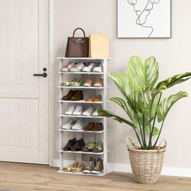 Tangkula 8-Tier Vertical Shoe Rack, Space-Saving Corner Shoe Organizer for 14 Pairs, Narrow Shoe Storage for Entryway, Front Door, or Closet