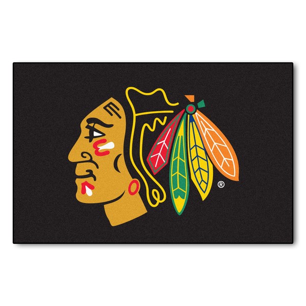 FANMATS 10278 Chicago Blackhawks Starter Mat Accent Rug - 19in. x 30in. | Sports Fan Home Decor Rug and Tailgating Mat