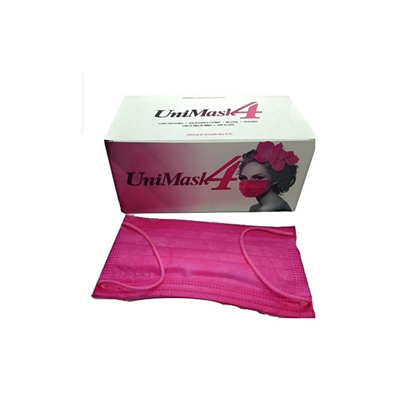 Unimask 4 CUBREBOCAS DE 4 PLIEGOS C/ELASTICO Caja C/50 PZAS*