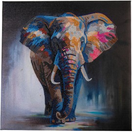 Craft Buddy Diamond Painting Crystal Art Kit 30 x 30 cm Mosaic Craft Set with Sparkling Effects Egetic Style Crystal Painting Majestic Elephant