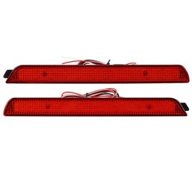 A ABSOPRO Rear Bumper Reflector Fog Brake Tail Light BN8R-51-5M0B BN8R-51-5M0 Red LED for Mazda 3 2005-2009 Plastic Red Lens (Set of 2)