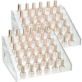 Jetec 2 Pcs Acrylic Nail Polish Organizer Clear Glasses Holder Sunglasses Organizer Nail Polish Holder Acrylic Glasses Stand Essential Oils Cosmetic Display Cases Eyewear Rack (6 Tiers Style)