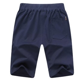 Tansozer Men's Cotton Sport Shorts with Zip - Black , size: s