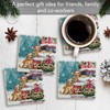 Thirstystone Holiday Buddies 4-Pack Tumbled Tile Coasters with Protective Cork