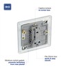 BG Electrical fbs12 Screwless Flat Plate Single Light Switch, Brushed