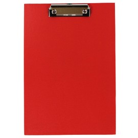 D.RECT Clipboard Writing Board A4 PVC Film Linen Embossed Red with Metal Clamp with Hanging Loop 09450