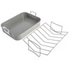 Gibson Home Oster Greystone 2-Piece Carbon Steel Roaster Pan w/Rack,
