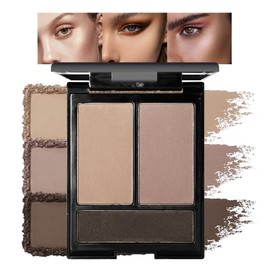 Matte Shimmer Highlight Bronzer Powder Palette with Mirror for Face Cheek Contour Brightening,Buildable Coverage Natural Makeup,Ultra Sculpt Nose Shadow (Matte nude brown dark with mirror)