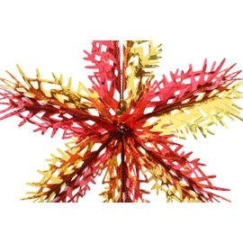 Christmas Concepts® 16” (1.3ft) Large Foil 3D Snowflake Hanging Decoration – Christmas Trimming (Red & Gold)