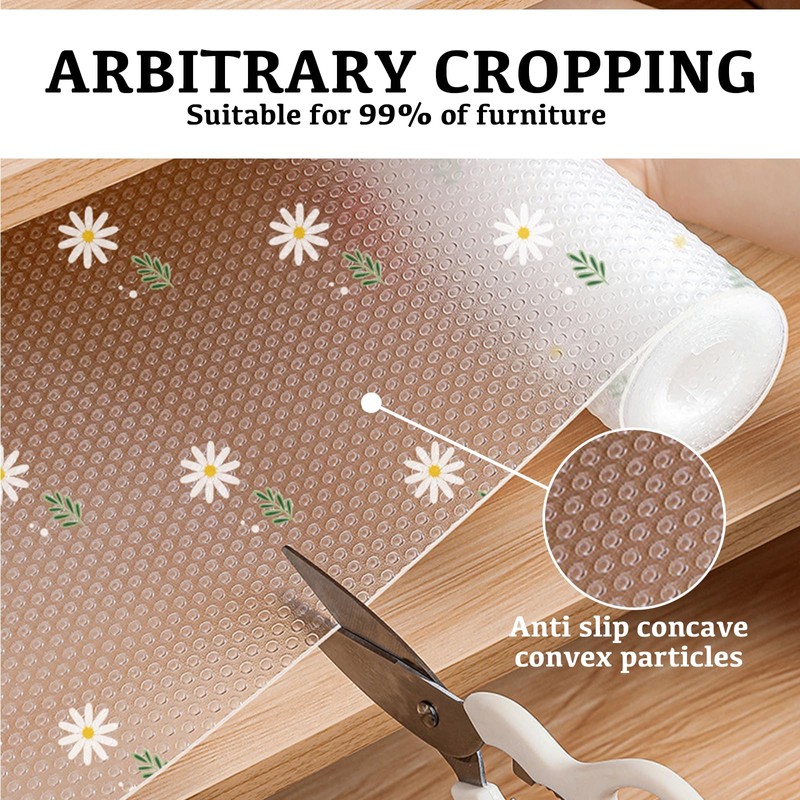 LFCFBH Kitchen Drawer Liner, Non-Slip Waterproof Shelf Cupboard Liner for