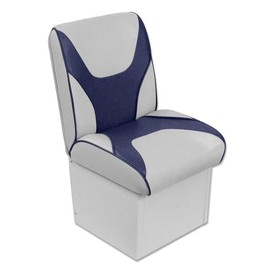 Overton’s Deluxe Jump Boat Seat – High-Impact Plastic Frame, UV-Protected Marine Vinyl, Storage Under Seat, with 8" Base