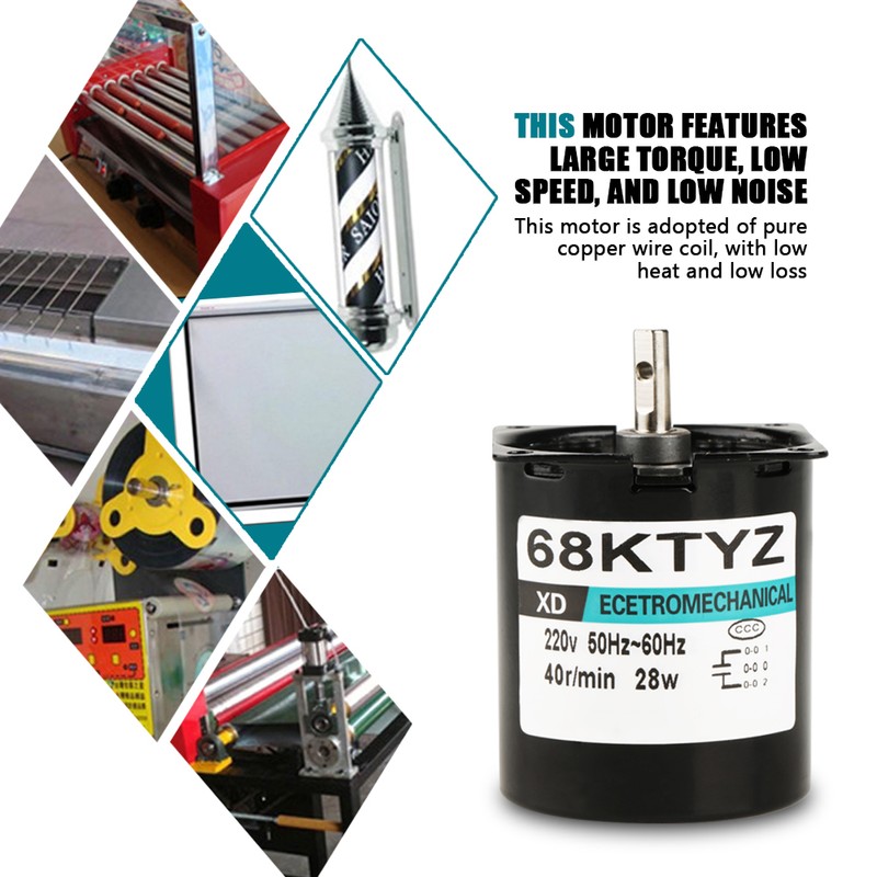 AC220V 28W Miniature Permanent Magnet Synchronous Motor CW/CCW(40rpm)