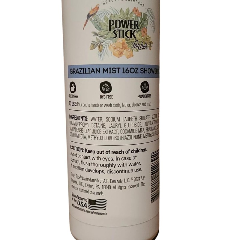 Power Stick Brazilian Mist Shower Gel Notes of Pistachio &