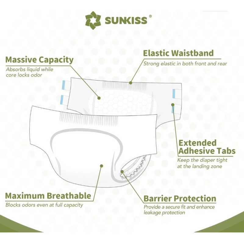 sunkiss (2) Samples of Sunkiss Masterpiece Adult Diapers 6000ML Size