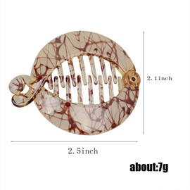 Fodattm 4 PCS French Small Banana Hair Clip Hair Comb Round Ponytail Holder Hair Claw Fashion Interlocking Banana Combs Flat Shark Hair Clincher (F#)