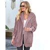CHICGAL Women Fuzzy Oversized Coat Open Front Sweaters Jacket Hooded