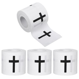 4Pcs Pre-Wrap White Christian Athletic Wrist Tape 2 Inch Wide, Soccer Baseball Drip Wrist Tape Cross Socks Accessories Drip Youth, Sport Supplies for Football Sports Baseball Gymnastics Athlete Injury