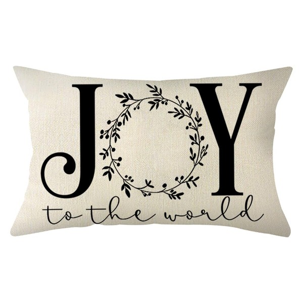 Ogiselestyle Joy to The World Christmas Throw Pillow Cover, 12