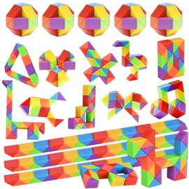 GOLDGE 15 Pieces Magic Snake, Mini Magic Snake Cube, Kids Puzzle Cube, Thinking Task, Mini Twist Puzzle, Twisted Toy for Kids and Adults, Rainbow Toy, Gift