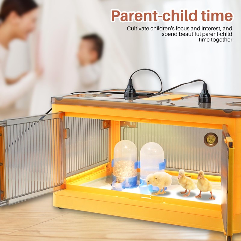 Chicken Brooder Box for Chicks, Brooder Box with Feeder and