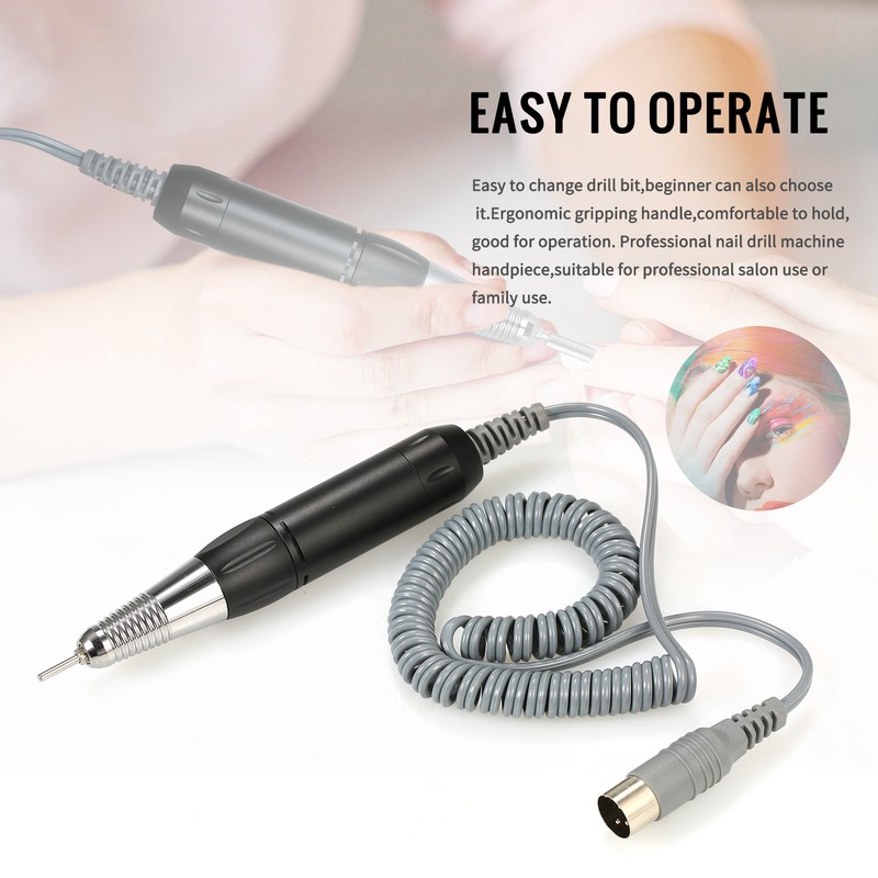Nail Machine Handpiece Lightweight Easy to Operate Nail Drill Replacement