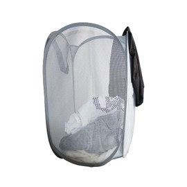 Folding Laundry Hamper, Vertical Type, 25.4 gal (70 L), Large Capacity, Mesh Material, Ultra Lightweight, Travel Storage, Space Saving, Laundry Hamper