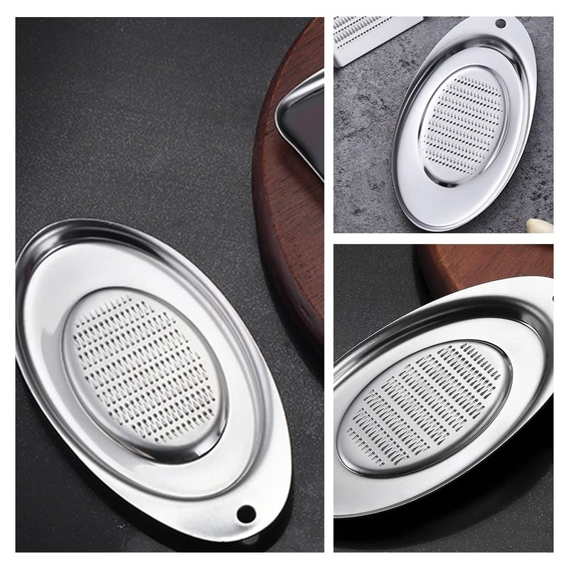 Ginger Grinder Oval Garlic Grinder Grater Stainless Steel Garlic Crusher