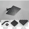 Unbranded Shower Faucet Set Black Rain Shower Head Combo with
