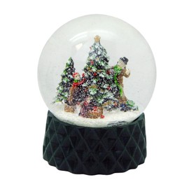 20174 Snow Globe Christmas Tree Decorating Family Decorating Christmas Tree Base Green Cubic Pure Line Diameter 100 mm Shaking Ball