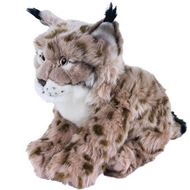 Teddys Rothenburg Cuddly toy lynx sitting 27 cm beige/black plush toy plush lynx
