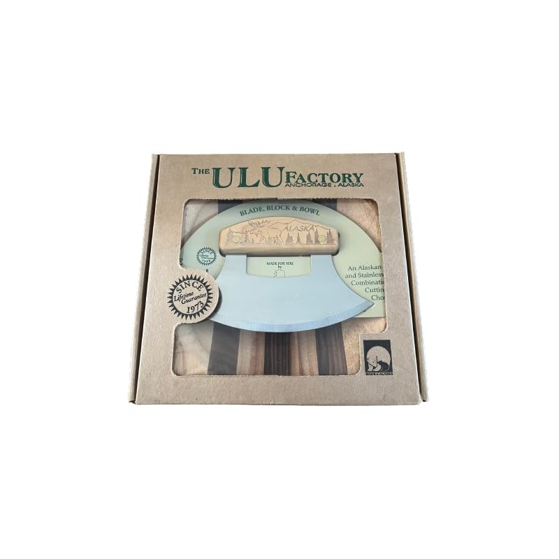 Alaskan Knife Chopping Board With Large Bowl, Roaming Moose, Made